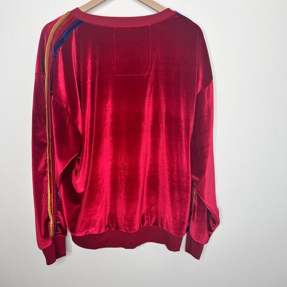 Aviator Nation Red Velvet Relaxed Sweatshirt Medium Womens - Picture 8 of 14